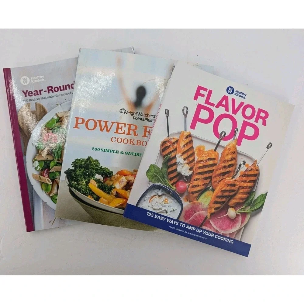 Lot Of 3 WW Cookbooks Flavor Pop Power Foods Year-Round Fresh
